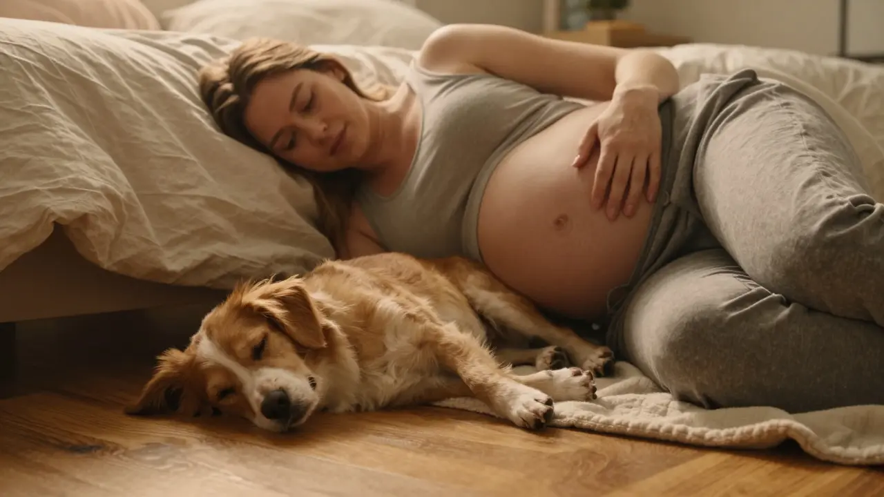 Kde spí pes v posteli? Co by měla vědět těhotná žena o spánku se zvířetem