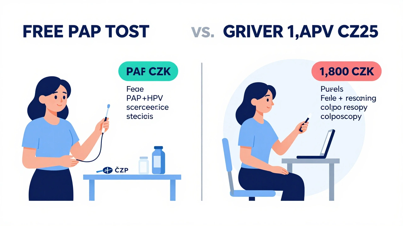 Porovnání zdarma a soukromého screeningu v gynekologii v Česku 2025.