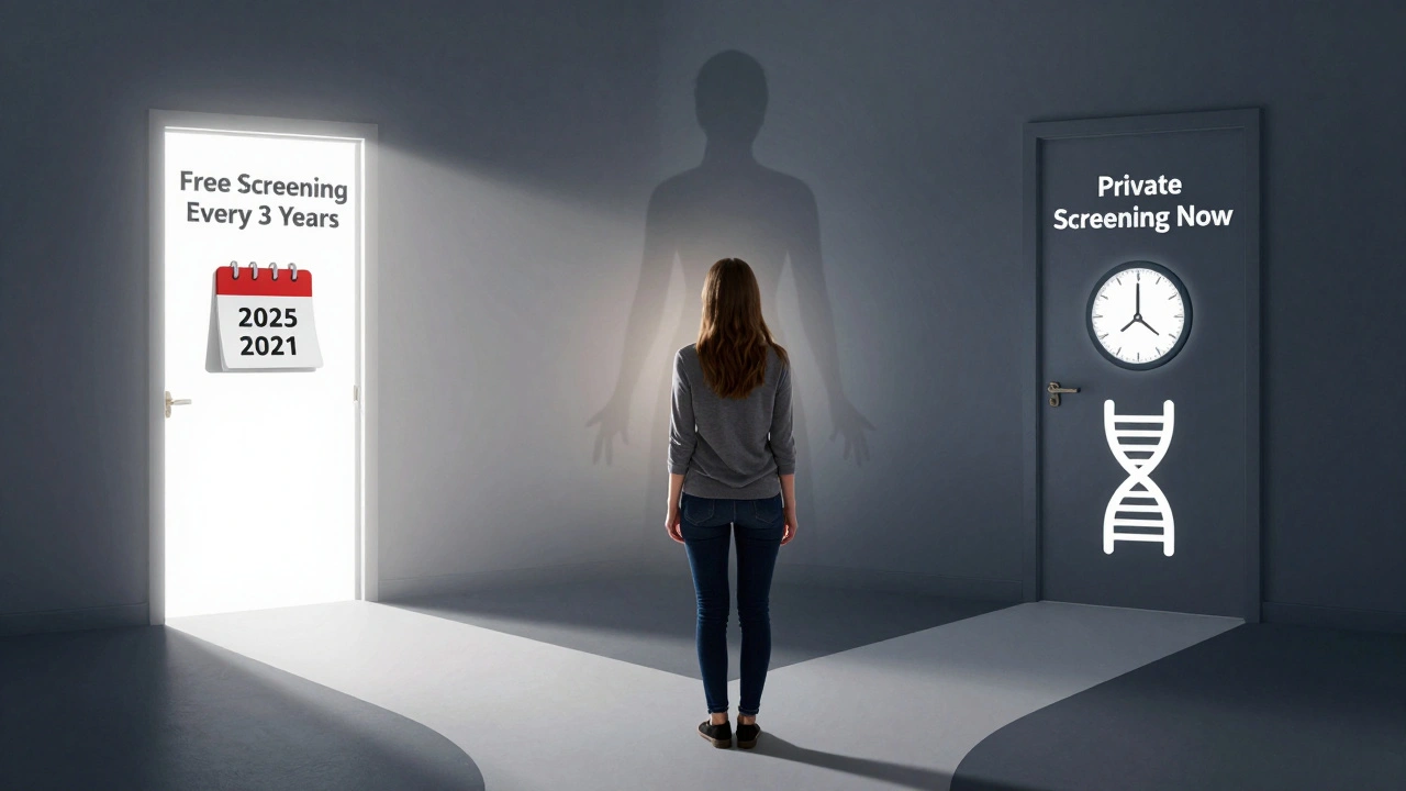 Žena na rozcestí mezi zdarma a soukromým gynekologickým screeningem.