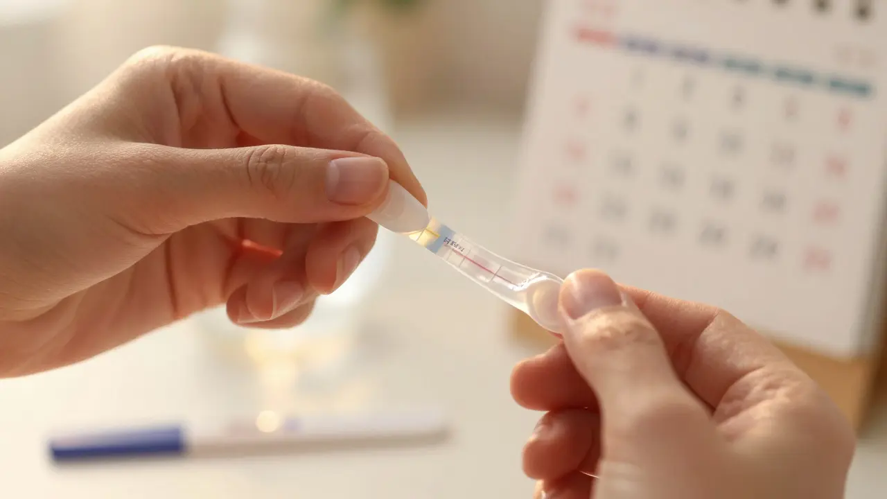 Ruka táhne průhledný výboj podobný syrovému bílku mezi prsty.