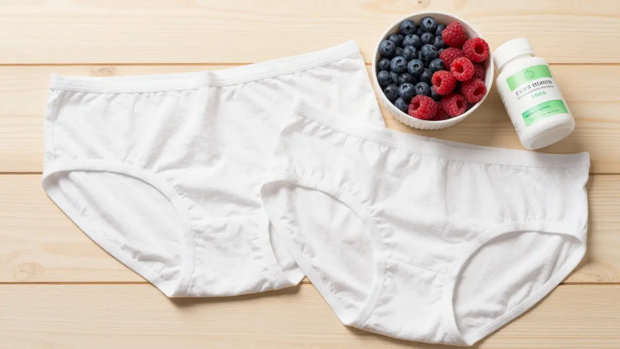 Bavlné prádlo, bobulové ovoce a probiotika jako součást prevence a zotavení.