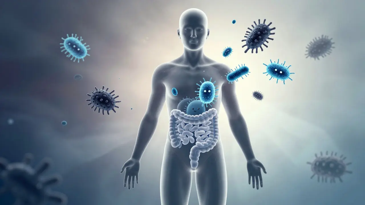 Koncept obnovy střevního mikrobiomu probiotiky proti plísním