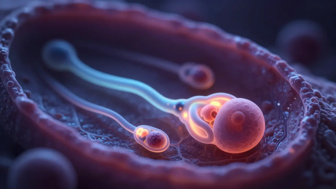 Umělecká vizualizace vývoje embrya a buněčných vrstev