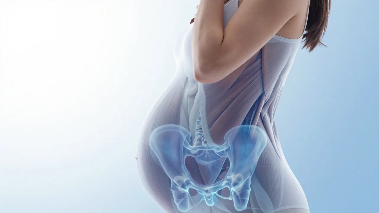 Žena dýchá hluboce s vizualizací posilování pánevního dna