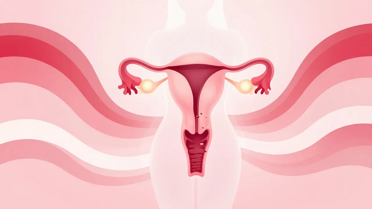 Abstraktní ilustrace poporodního uzdravování těla a hormonů